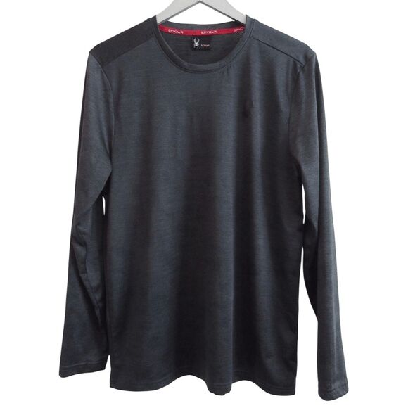 Spyder Active ProWeb Gray Athletic Long Sleeve Shirt Sz L - Picture 1 of 6